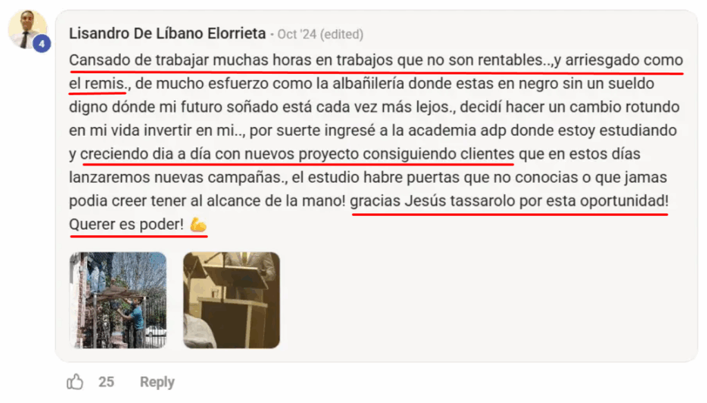 Testimonio de alumno 18
